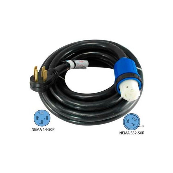 Conntek 14455-15, 15', 50A, 6/3 + 8/1 STW, RV Detachable Power Cord with NEMA 14-50P to NEMA SS2-50R 14455-15 - main